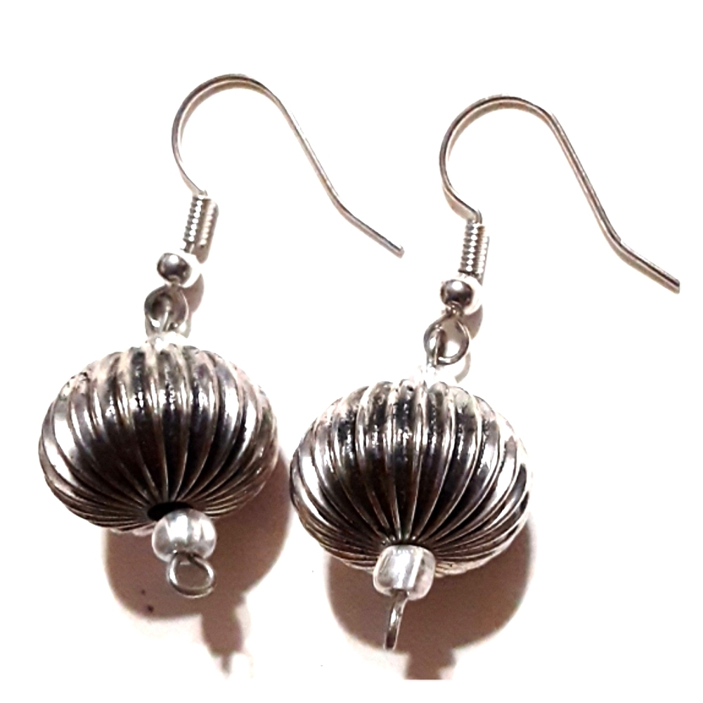 Silvertone Dazzling Evening Handmade Earrings
